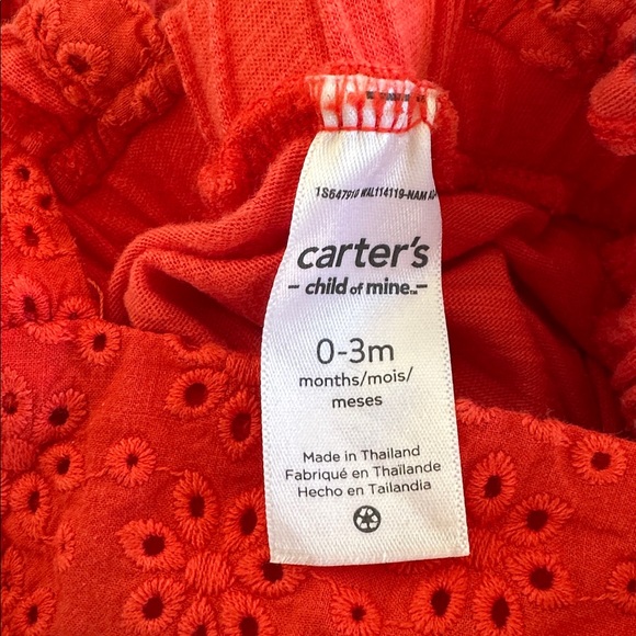 Carter’s Red Eyelet Ruffle Baby Romper - Picture 5 of 5